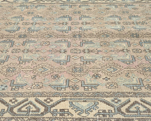 5x7 Vintage Brown Persian Style Hand Knotted Low Pile Wool Area Rug